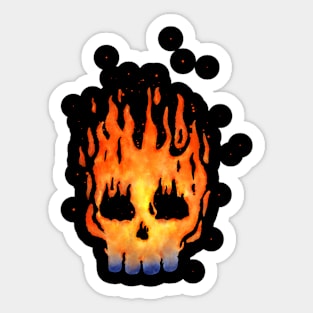 Fire Skull watercolor Sticker